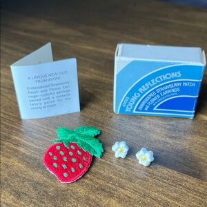 Vintage Avon Young Reflections strawberry patch and earrings.